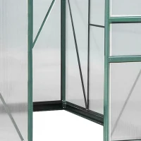 Outsunny 6' x 8' Outdoor Greenhouse with Rain Gutter and Roof Vent for Patio Backyard Dark Green(m-10)