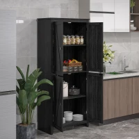 HOMCOM 72" Freestanding Storage Cabinet, Kitchen Pantry Cabinet with Doors and Shelves for Dining Room, Black(m-8)