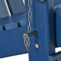 Outsunny Folding Adirondack Chair, HDPE Fire Pit Chair, Weather Resistant Outdoor Chair for Patio, Garden, Backyard, Lawn, Blue(m-9)