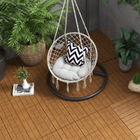 Outsunny 12 Pcs Garden Decking Tiles Wooden Outdoor Flooring Tiles for All Weather Use, Brown