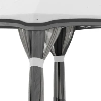 Outsunny 10' x 10' Pop Up Canopy Tent with Netting, Instant Tents for Parties, Height Adjustable, with Wheeled Carry Bag and 4 Sand Bags for Outdoor, Garden, Patio, Gray(m-8)