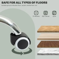 HOMCOM Small Desk Chair, Height Adjustable Fabric Office Chair with Swivel Wheels, Tilt Function, Computer Chair, Grey(m-6)