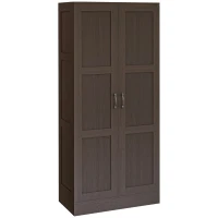 HOMCOM Storage Cabinet w/ Storage Shelves, Pantry Cabinet, Coffee(m-11)