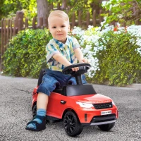 Qaba 2 in 1 Land Rover Licensed 6V Ride on Car Sliding Car Battery Powered Electric Car w/ Headlights Music Horn, Red(m-2)