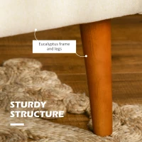 HOMCOM Traditional Accent Chair, Button Tufted Armchair with Wood Legs for Living Room, Bedroom, Beige(m-5)