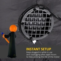 HOMCOM 10ft Halloween Inflatable Pumpkin Head Ghost with Hammer, Built-in LED Lights for Yard, Lawn Decoration(m-6)