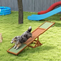 PawHut Wooden Dog Agility Seesaw for Training and Exercise, Weather Resistant, 83" L x 16" W x 14" H, Orange(m-2)