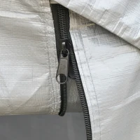 Outsunny 6' x 8' Carport Portable Garage, Heavy Duty Storage Tent, Patio Storage Shelter w/ Anti-UV PE Cover and Double Zipper Doors, for Motorcycle Bike Garden Tools, Light Gray(m-8)