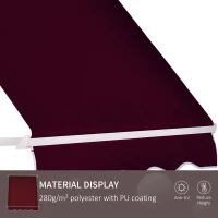 Outsunny 6' Drop Arm Manual Retractable Window Awning Sun Shade Shelter for Patio Balcony Outdoor, Aluminum, Can Cover 2 Windows, Wine Red(m-4)