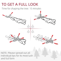 HOMCOM 6ft Artificial Flocked Christmas Tree with Snow Tips, Easy Assembly, Hinged Xmas Tree for Home Office Holiday(m-7)