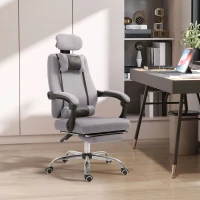 Vinsetto Ergonomic Executive High Back Office Chair with Footrest,Lumbar Support,Grey(m-8)