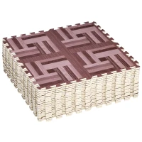 HOMCOM Soft Wood Grain EVA Foam Interlocking Floor Mats 72 Square Feet Exercise Workout Mat Kid Play Mat 18pcs(m-11)