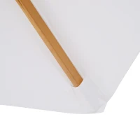 Outsunny ⌀9' x 8' H Patio Umbrella, Market Umbrella with Hardwood Frame and Wind Vent, Outdoor Beach Parasol, White(m-10)