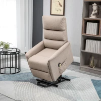 HOMCOM Lift Chair for Elderly, Power Chair Recliner with Remote Control, Side Pockets for Living Room, Brown(m-8)