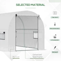Outsunny 9.6' x 6.5' x 6.2' Walk-In Greenhouse w/ 2 Doors & Windows, White(m-7)