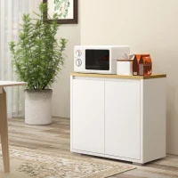 HOMCOM Sideboard Cabinet, Buffet Table with Double Doors and Adjustable Shelf for Living Room, Entryway, White(m-1)