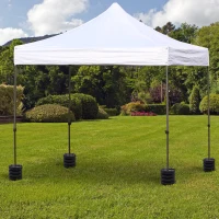 Outsunny Set of 4 Party Tent Canopy Weight Plate Kit Gazebo Pop Up Tent Anchor Base Weights Canopy Shelter Leg Weights(m-1)