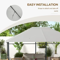 Outsunny 10' x 13' Gazebo Replacement Canopy Cover, Gazebo Roof Replacement (TOP COVER ONLY), Light Grey(m-6)