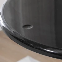 HOMCOM Round Cocktail Bar Table Metal Base Tall Bistro Pub Table Adjustable Counter Height Black Silver(m-10)