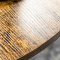 HOMCOM 2-Tier Round Coffee Table with Storage Shelf, Industrial Center Table with Steel Frame for Living Room, Rustic Brown(m-10)