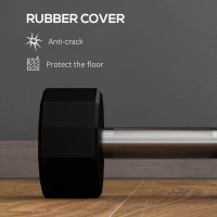 Soozier 2 x 15lbs Dumbbells Set with Non-Slip Grip, Rubber Covered Weights for Men Women Home Gym Workout(m-5)