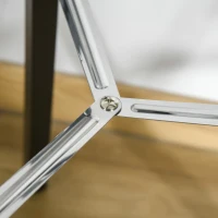 HOMCOM Vintage Tripod Floor Lamp, Nautical Cinema Standing Searchlight with Wood Legs and Adjustable Height for Living Room, Bedroom, Black and Silver(m-10)