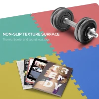 HOMCOM 54pcs EVA Foam Interlocking Tiles Exercise Gym Mat Non-Skid 209sq.ft Multi-Color(m-5)