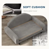 PawHut Raised Dog Sofa for Small and Medium Dogs with Soft Cushion, Gray(m-6)