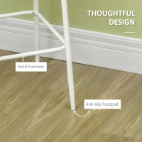 HOMCOM 3-Piece Dining Table and Chairs Set with Footrest, White(m-6)