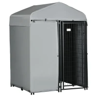 PawHut 4' x 4' x 6' Outdoor Dog Kennel with Waterproof Canopy, Removable Windproof Walls, Dog Run Exercise Pen for Small & Medium Dogs, Chickens, Ducks(m-1)