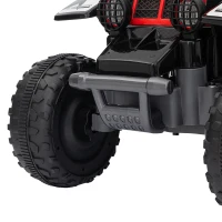 Qaba 6V Kids ATV Quad, 4 Wheeler Battery Powered Electric Ride on Car w/ Lights, Forward Backward, Black(m-9)