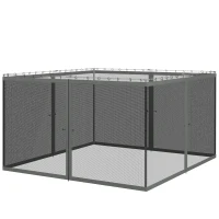 Outsunny Replacement Mosquito Netting for Gazebo 12' x 12' Black Screen Walls for Canopy with Zippers(m-2)