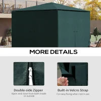 Outsunny 10' x 10' Universal Gazebo Sidewall Set with 4 Panels, Hooks/C-Rings Included for Pergolas & Cabanas, Slate Grey(m-5)