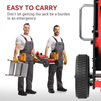 HOMCOM 1.5 Ton Big Wheel Hydraulic Car Jack Heavy Duty Steel Off-Road Jack with Extra Saddle for Trucks, SUVs, ATVs, Red(m-7)