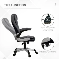 Vinsetto Heavy Duty Microfibre Office Chair, Big and Tall Computer Chair with Flip-up Arm, 400lbs, Charcoal Grey(m-6)