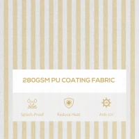 Outsunny 13' x 10' Retractable Awning, 280gsm UV Resistant Sunshade Shelter for Deck, Balcony, Yard, Beige and White(m-6)