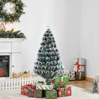 HOMCOM 4ft Pre-Lit LED Optical Fiber Christmas Tree Artificial Seasonal Decor(m-8)