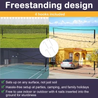 HOMCOM Portable and Foldable Badminton Tennis Net Set for Adult & Kids with Carrying Bag Height Adjustable Indoor Outdoor, Beach, Backyard Use(m-10)