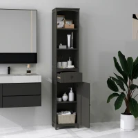 HOMCOM Tall Bathroom Cabinet Storage Organizer, Tall Cabinet with Shelves and Drawer(m-8)