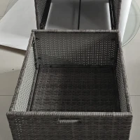 Outsunny PE Rattan Pool Towel Rack with 2 Storage Shelves Basket Mixed gray(m-9)