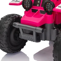 Qaba 6V Kids ATV Quad, 4 Wheeler Battery Powered Electric Ride on Car w/ Lights, Forward Backward, Pink(m-9)