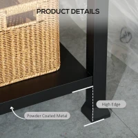 Outsunny 3-Shelf Outdoor Grill Cart Table with Side Handle, Stainless Steel Pizza Oven Stand on Wheels, Black(m-7)