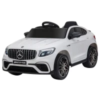 Aosom 12V Toddler Ride On Car with Remote Control, Mercedes Benz AMG GLC63S Coupe, Electric Car with 2 Speed, MP3 Player, Light, Horn, Songs, Suspension, White(m-11)