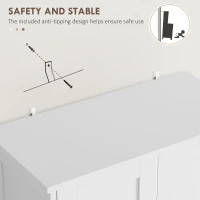 HOMCOM 50.5" Kitchen Storage Cabinet, Modern Kitchen Pantry Cabinet with 4 Doors, Drawer, Adjustable Shelf, White(m-7)