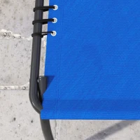 Outsunny 2 Folding Chaise Lounge Pool Chairs with 4-Position Reclining Back, Pillow, Breathable Mesh & Bungee Seat, Blue(m-9)