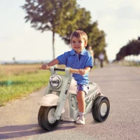 Qaba Foot to Floor Toddler Ride on Toy, Sliding Toddler Car with Music and Bubble, for 2-5 Years Old, Cream White(m-8)
