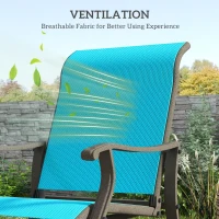 Outsunny Outdoor Glider Chair Patio Glider Swing Chair with Mesh Seat, Steel Frame for Backyard, Garden, Porch, Blue(m-5)