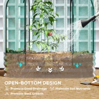Outsunny Galvanized Raised Garden Bed with Crop Cage Protection Net Cover, Outdoor Planter Box for Vegetables, Flowers, Herbs(m-7)