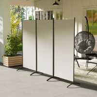 HOMCOM 6' 3 Panel Room Divider, Indoor Privacy Screen for Home, Light Gray(m-10)