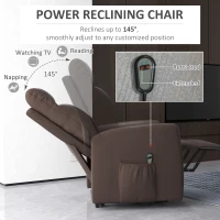 HOMCOM Power Lift Recliner Chair with Remote Control Side Pocket for Living Room Home Office Study Brown(m-6)